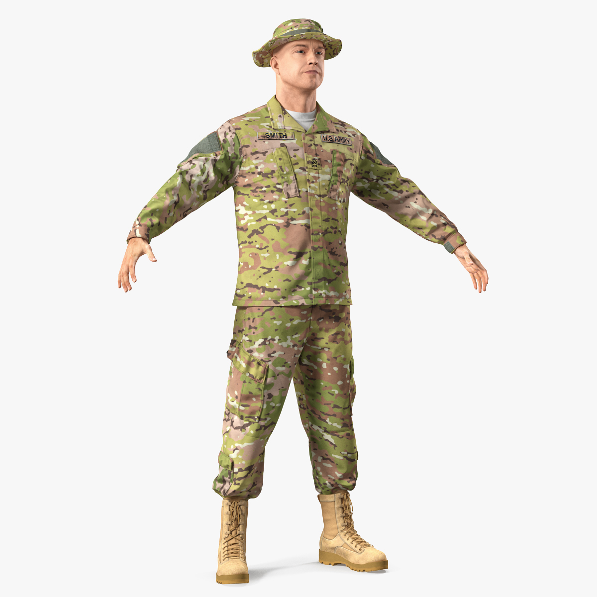 Army soldier t-pose fur 3D model - TurboSquid 1414108