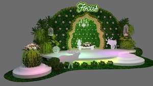 3D green fresh plants stage design