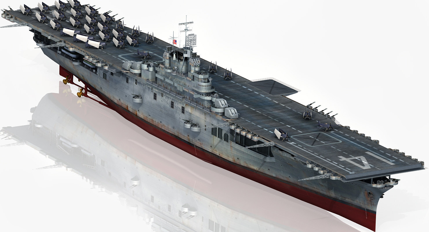 3D uss ticonderoga cv14 cv TurboSquid 1413884