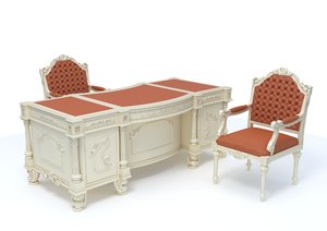 3D classical desk armchair
