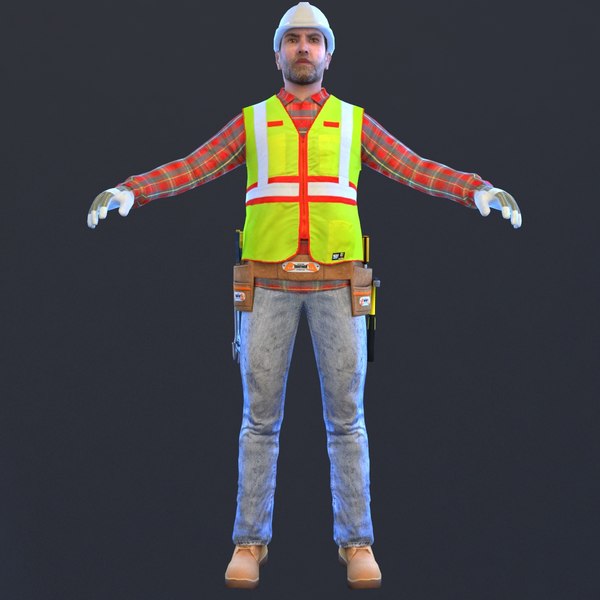 Worker man helmet 3D model TurboSquid 1413962