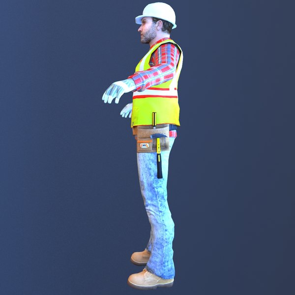 Worker man helmet 3D model TurboSquid 1413962