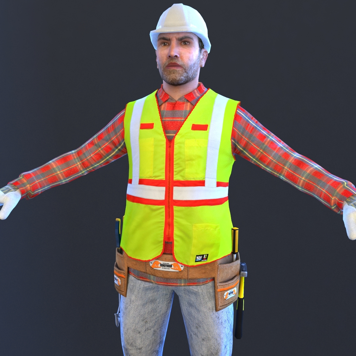 Worker man helmet 3D model TurboSquid 1413962