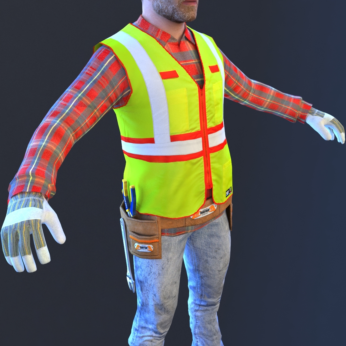 Worker man helmet 3D model TurboSquid 1413962