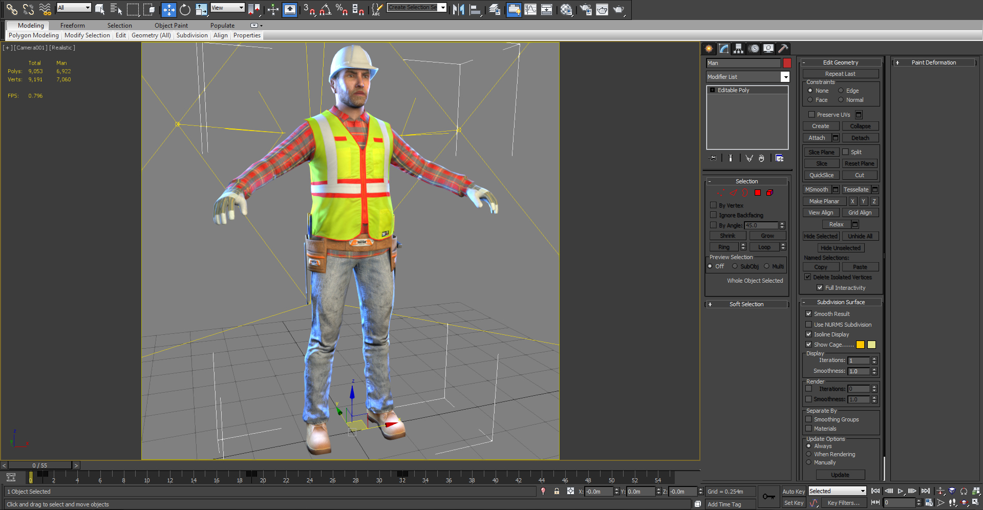 Worker man helmet 3D model TurboSquid 1413962