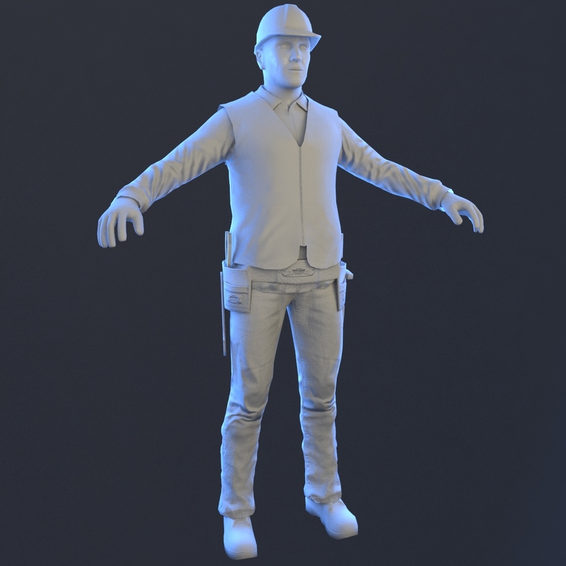 Worker man helmet 3D model TurboSquid 1413962