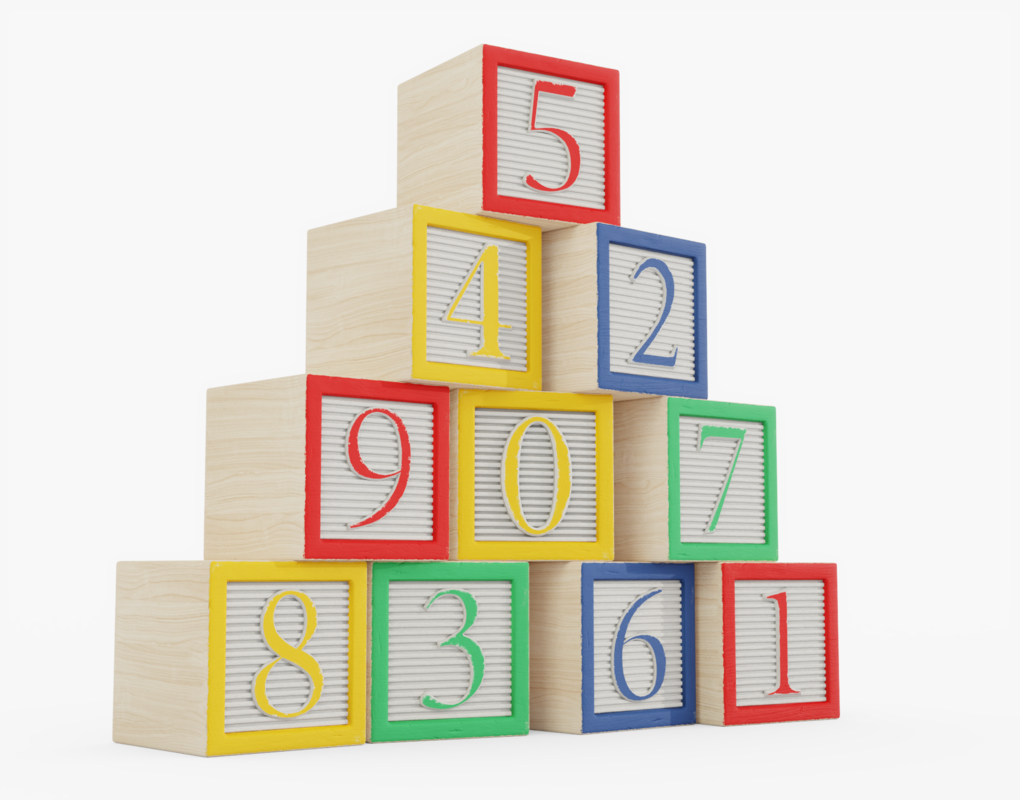 3D wooden number blocks model - TurboSquid 1414261