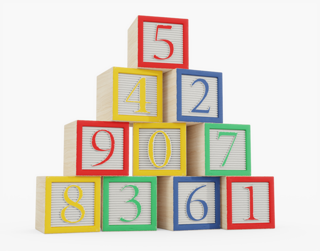 3D wooden number blocks model - TurboSquid 1414261