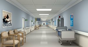 modular hospital hallway 3D model