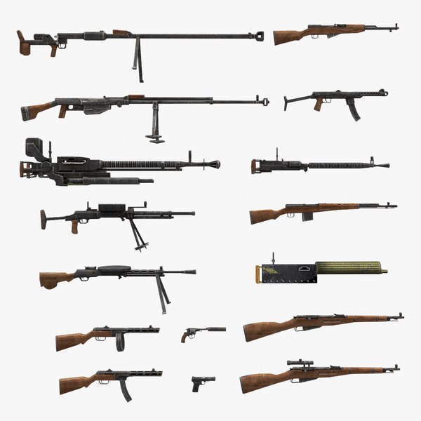 Modelo 3d Coleccion De Armas De La Urss De La Segunda Guerra
