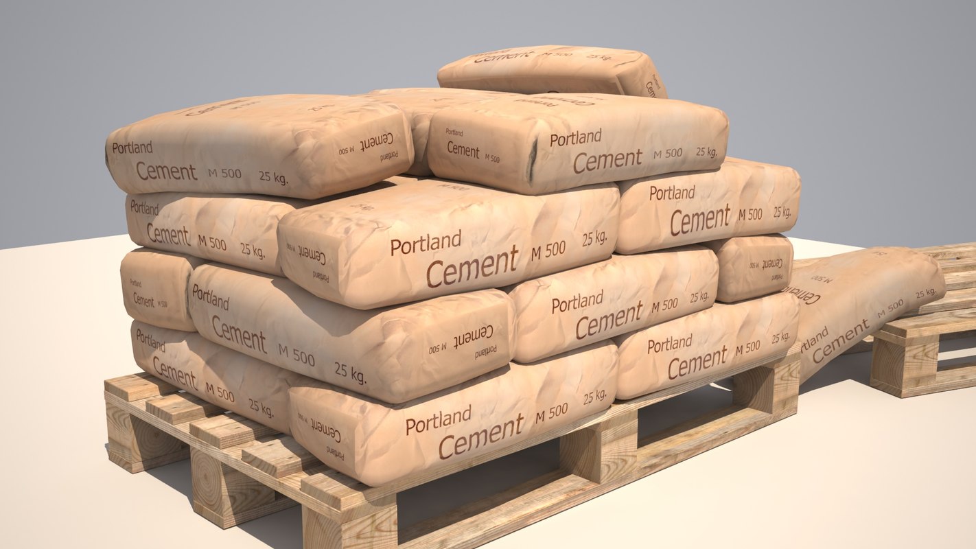 3D model cement bag pallet - TurboSquid 1414453