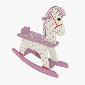 horse rocking wooden 3D model