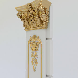 3D model classic column architecture