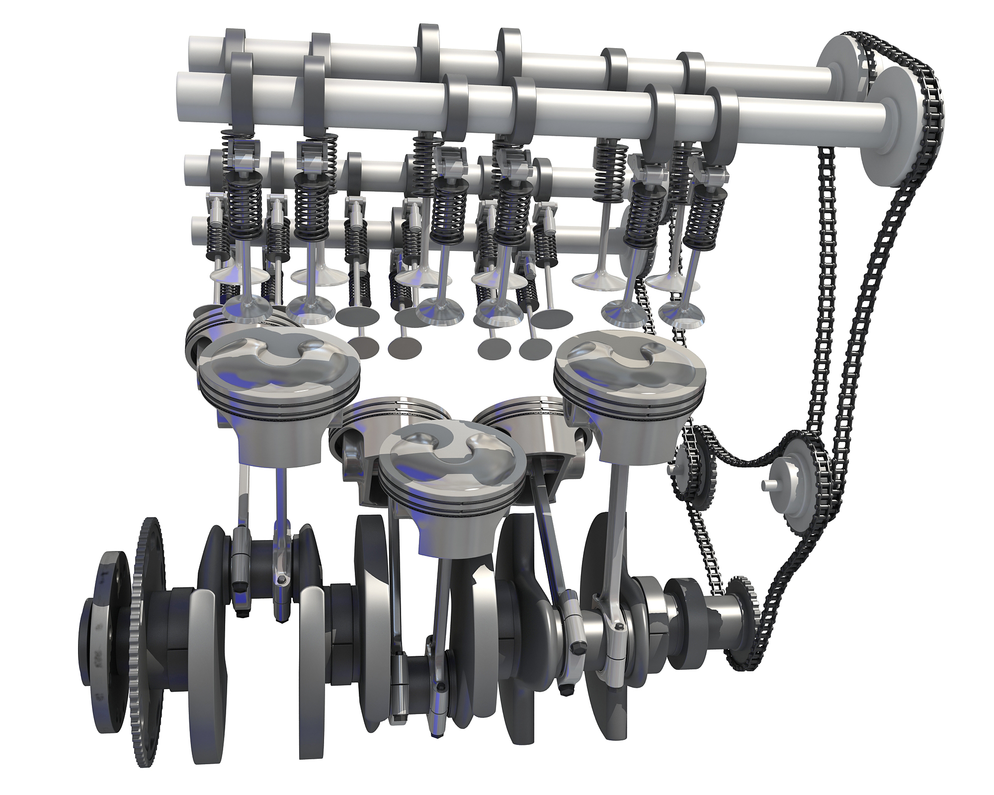 V6 engine cutaway 3D model - TurboSquid 1414605