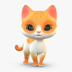 3D cute cartoon cat 2 model