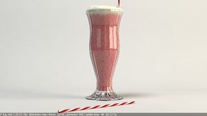 strawberry milkshake 3D model