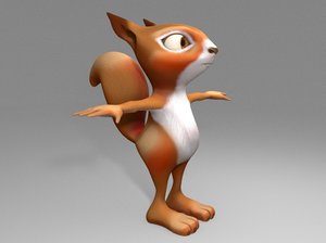 3D cartoon squirrel model