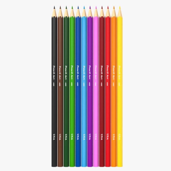 3D colored pencils model