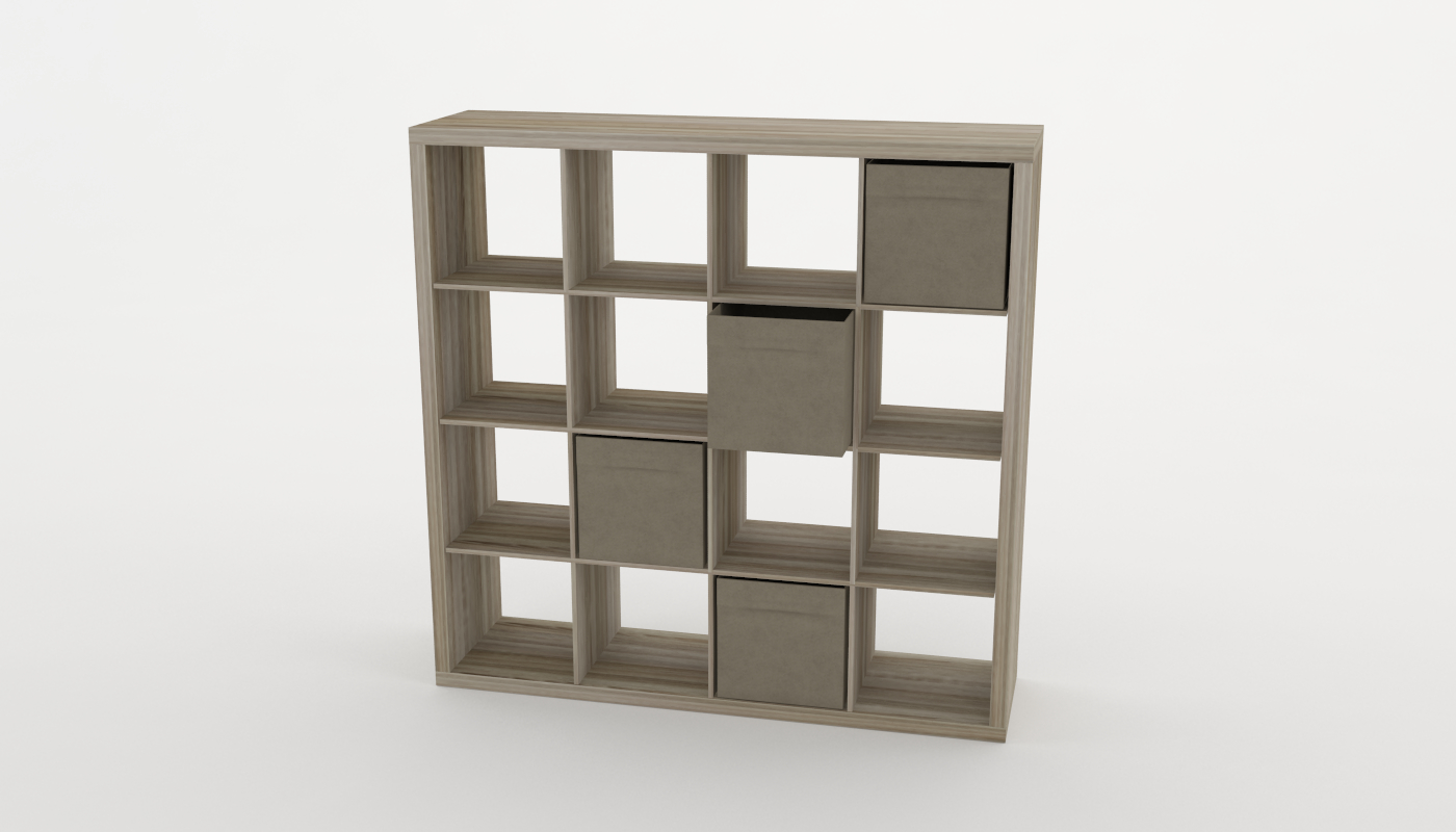 3d 4x4 Bookshelf Storage Boxes Model Turbosquid 1414978