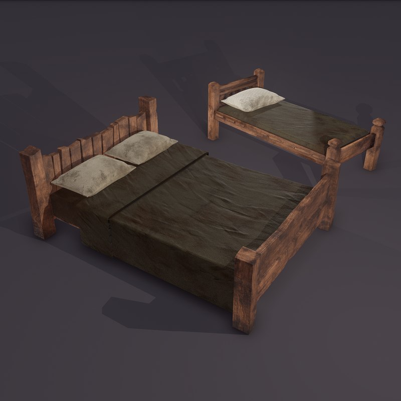 3d Medieval Beds Turbosquid 1415008, Medieval Bed Frame
