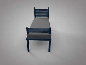 steel bed 3D model
