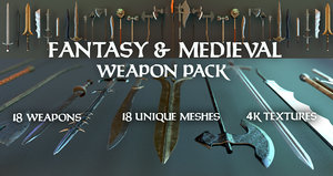 weapons swords packed 3D model