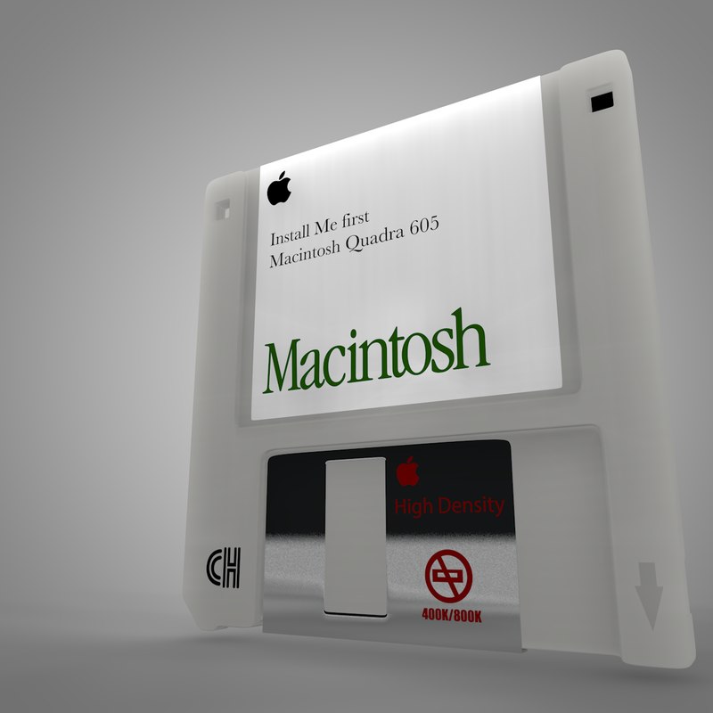 Apple macintosh floppy disk 3D model TurboSquid 1415157
