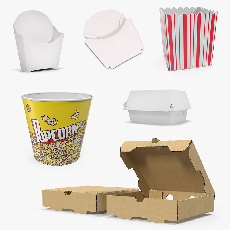 Fast food containers 2 3D model TurboSquid 1415368