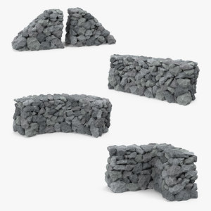 3D model stone wall
