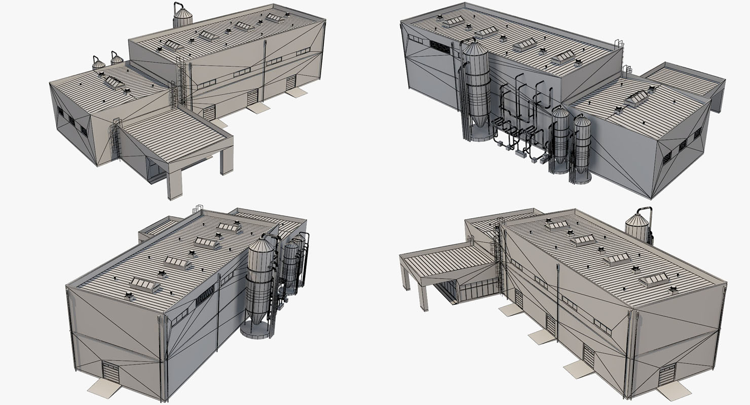 3d Model Industrial Building 9937