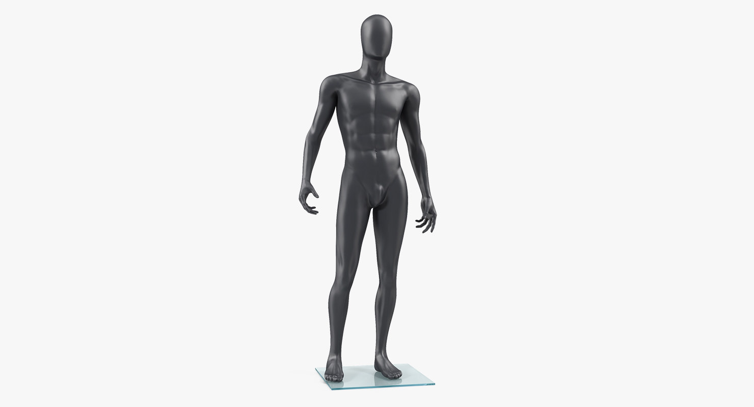 3D male mannequin dark standing - TurboSquid 1415753