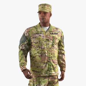 army soldier camofluage rigged 3D model