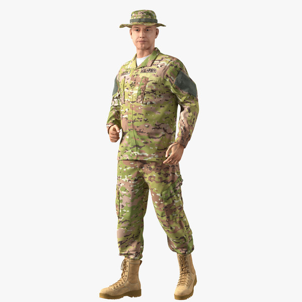 3D army soldier camouflage uniform