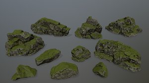 3D moss rock model