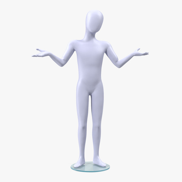 child mannequin rigged 3D