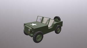 3D ww2 willys jeep model