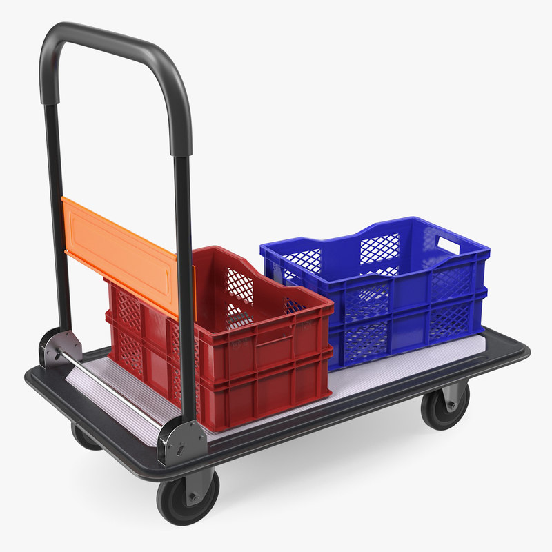 Folding handle trolley crates 3D model TurboSquid 1415761