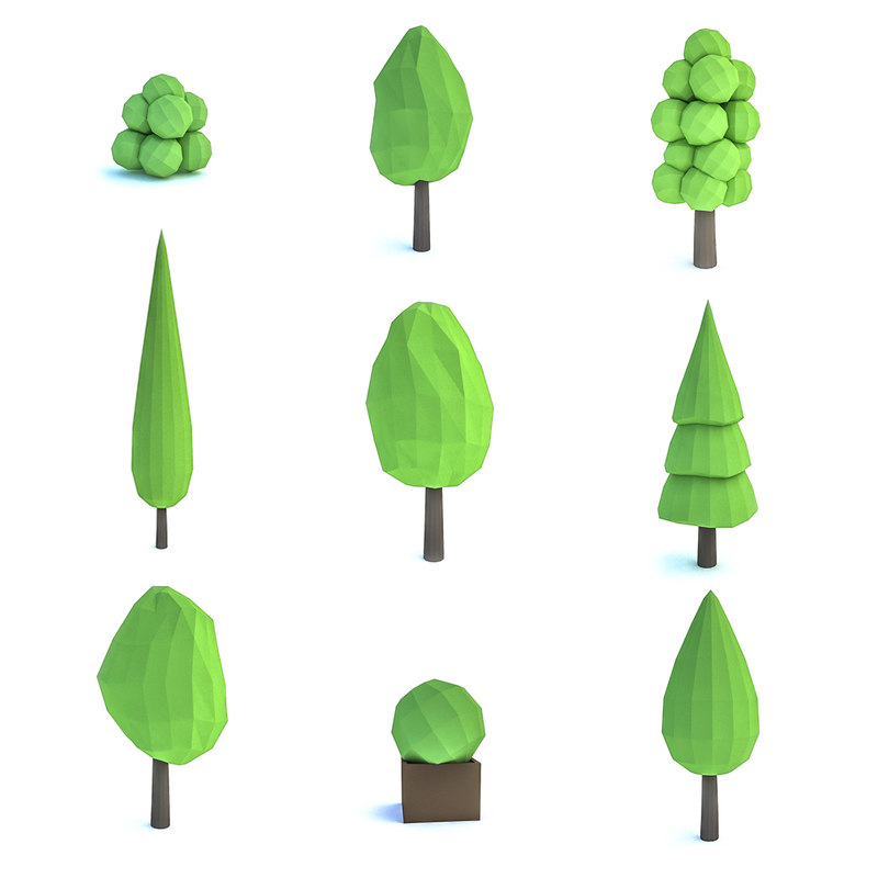 3d cartoon trees model turbosquid 1415689 cartoon tree