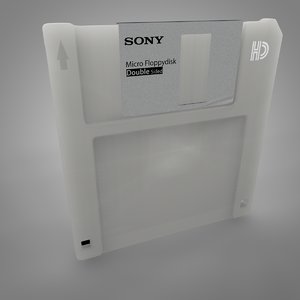 sony floppy disk white 3D model