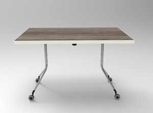 3D model metal wood table