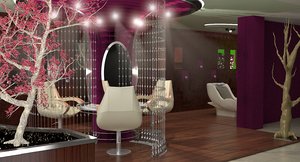 3D modern beauty salon