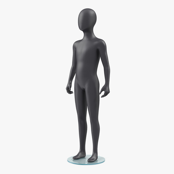3D child mannequin dark standing