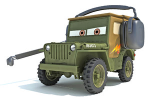 3d model sarge characters cars 2