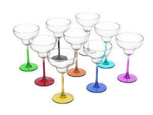3D colorful cocktail glasses