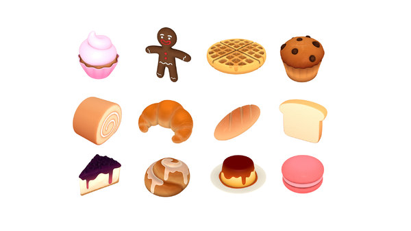 cartoon food pack 3 3d model