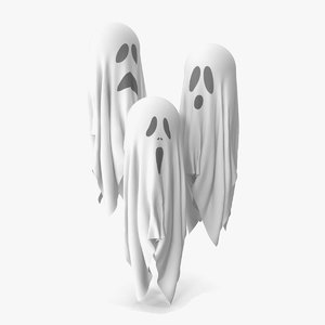 3D halloween ghosts model