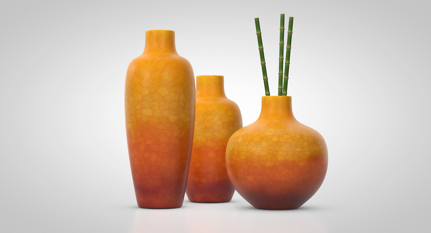 3d Set Burnt Umber Vases Model Turbosquid 1416359