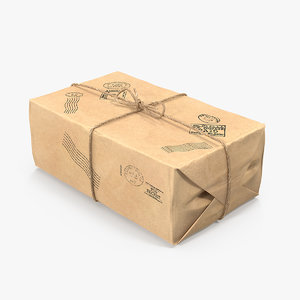 3D model paper mail packaging packing