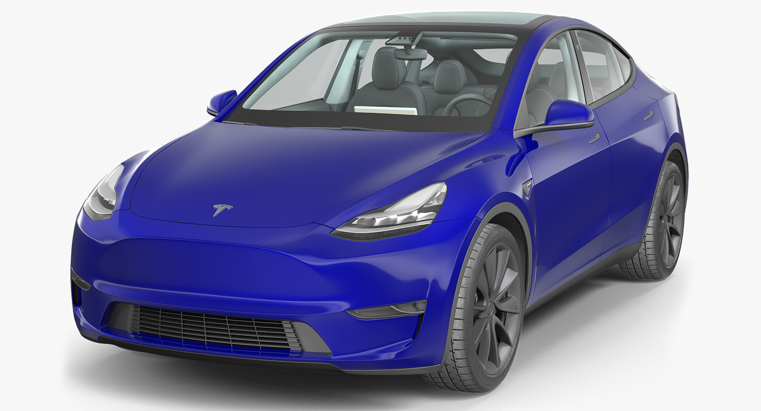 Tesla y blue modeled model TurboSquid 1416926