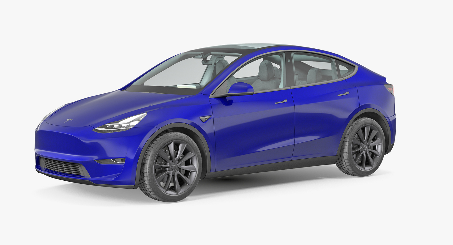 Tesla y blue modeled model - TurboSquid 1416926